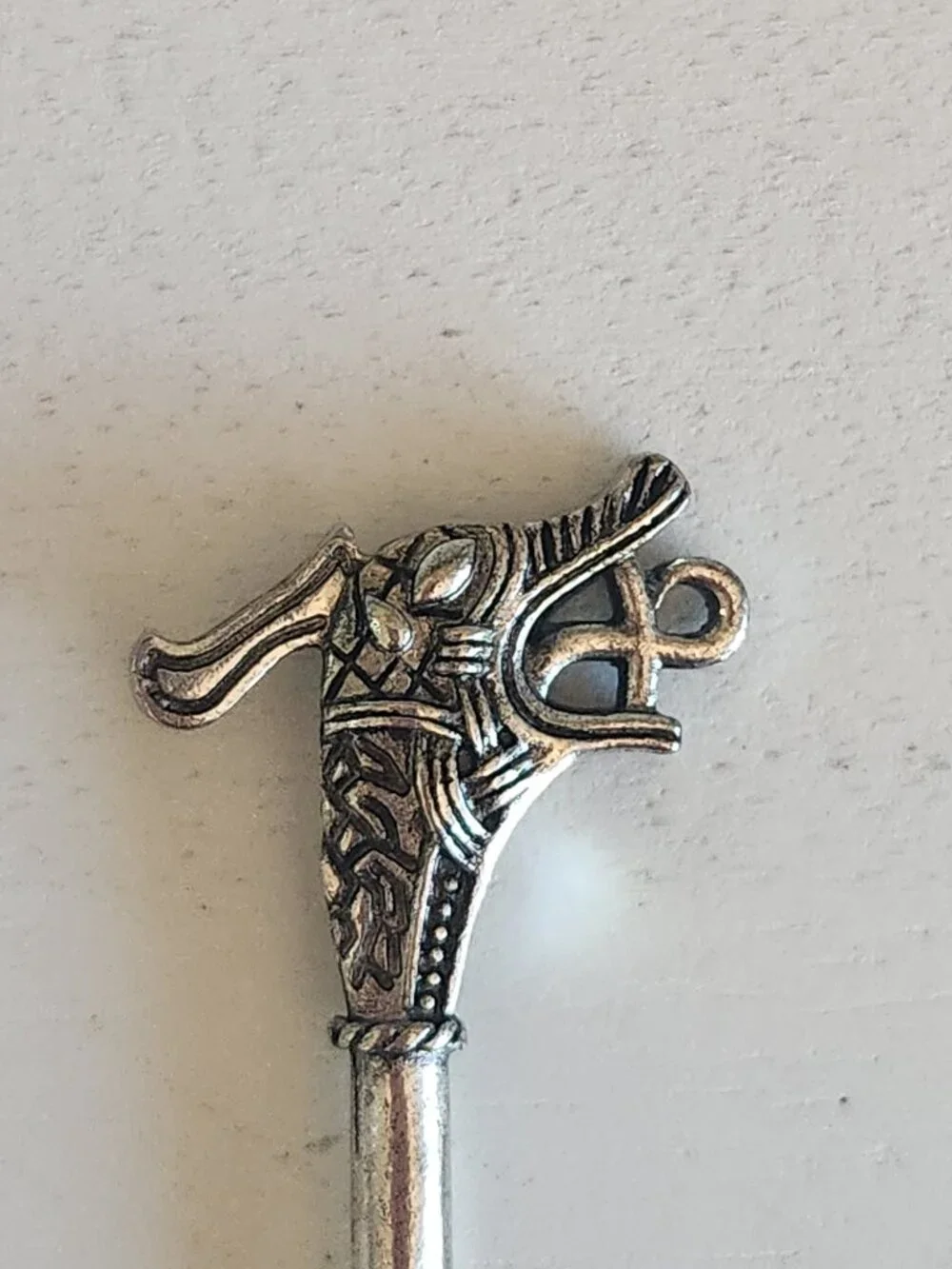 Viking-inspired Dragon Hair Pin Barrette with Celtic Knot Detailing